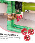 Heavy Duty Ball Gate Valve Handle Set 10 Pcs Durable Hand Wheels for Industrial Plumbing on green pipelines