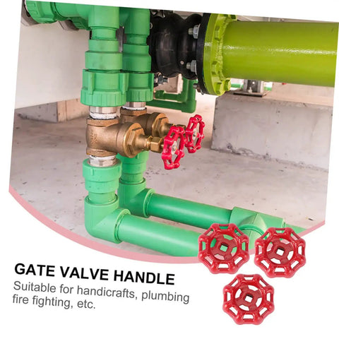 Heavy Duty Ball Gate Valve Handle Set 10 Pcs Durable Hand Wheels for Industrial Plumbing on green pipelines
