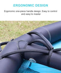 Close-up of ergonomic handle on inflatable foil wing for wind wing foiling, 5m2 handheld wing with window design.