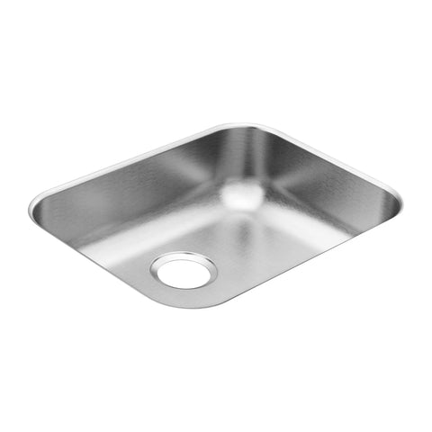 Undermount 23.5 inch 20 gauge stainless steel kitchen sink with Sound Shield noise reduction, single bowl rear drain.