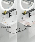 Bathroom vanity transformation with White And Gold Marble Peel And Stick Countertop Wallpaper DIY Friendly Self Adhesive Cover