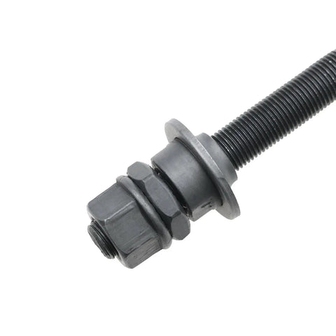 Heavy Duty 180mm 3/8 Inch Rear Bike Axle Replacement for Most Hubs, 26 TPI, Black Steel with Conical Lock Nut