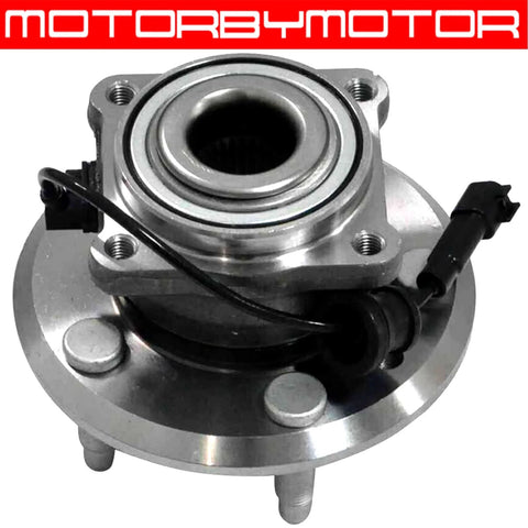 Rear Wheel Bearing And Hub Assembly With Five Lugs For 2010 2017 Chevy Equinox And 2010 2017 GMC Terrain With ABS Direct OE Replacement Low Runout Heavy Duty Wheel Hub Assembly Fits Like OEM showing close-up with plugs and wiring