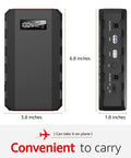 Massive 24000mAh Portable Power Bank With 110V 65W AC Outlet 88.8Wh Power Station dimensions and port details.