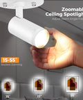 Three Color Temperature Adjustable LED Ceiling Spotlight Flush Mount With Directional Beam For Living Room And Bedroom 10W 800lm CRI90