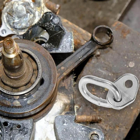 Two Piece Heavy Duty Stainless Steel Engine Lifting Rings With 5500 Pound Capacity securely mounted on automotive parts
