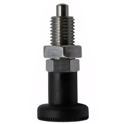 M20 Stainless Steel Reset Knob Spring Plunger with Secure Locating Pin and Heavy Duty Push Button Latch Mechanism for Grease Monkey Garages