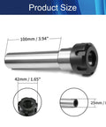 CNC Milling Extension Rod 25mm Shank ER25 Collet Holder Straight Chuck, 100mm Length, showing product dimensions
