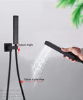 RIBEUJIZS Digital Shower System with adjustable handshower and 150cm water pipe in black finish.