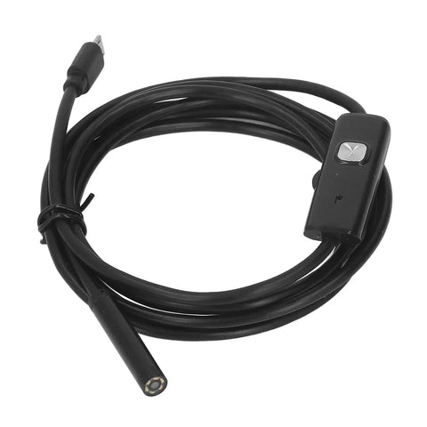 Solid Usb Industrial Endoscope With Six Bright Led Lights And Seven Millimeter Waterproof Probe showing black cable with controller for tight space inspections.