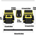 Heavy Duty Oxford Nylon Utility Belt Bag With Water Resistant Coating And Reinforced Stitching Built Tough For Electricians Handymen And Real World Job Sites dimensions and pockets layout