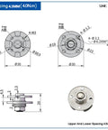 Smooth Adjustable Torque Hinge For 4.5mm Robot Arm Joint With 360 Degree Rotary Disc Damping Shaft size diagram with measurements.
