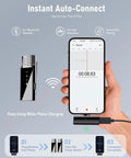 Wireless Pro Lavalier Microphone System For iPhone Android PC And Laptop With USB C And Lightning, 48KHz 24Bit Audio setup.
