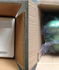 Electric Blacksmith Forge Blower 110V 250W for Coal Fires packaged in a cardboard box, highlighting shipping contents