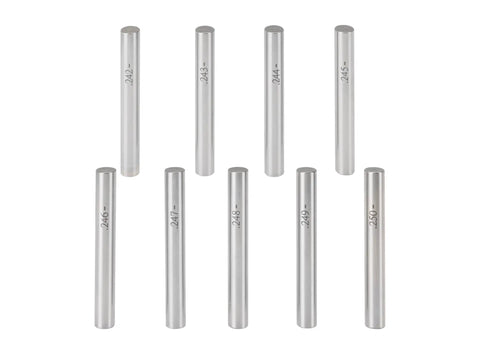190 Piece Pin Gauge Set for Machinists Go No Go Master Kit Hardened Steel with Aluminum Case Checks Hole Sizes 0.061 to 0.250 Inches Slot Widths Keyways V Groove Alignment Drill Runout Caliper and Micrometer Calibration Tools, .242-.250 pins