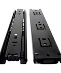 Heavy Duty 3 Stage Soft Close Drawer Slides For Rock Solid Cabinet Builds featuring black steel construction and full extension design.