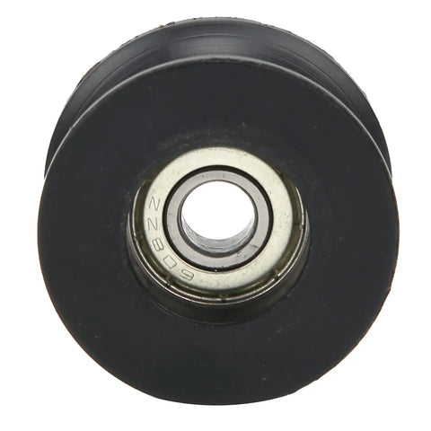 10 Pack 608ZZ U Shaped Nylon Coated Pulley Rail Bearing Wheels For Motors And Machinery Built Tough Durable Heavy Duty Low Friction Bearings With Wide Temperature Range Minus Forty To One Hundred Degrees Celsius Great For Gears Pumps Tools And Conveyors, front view