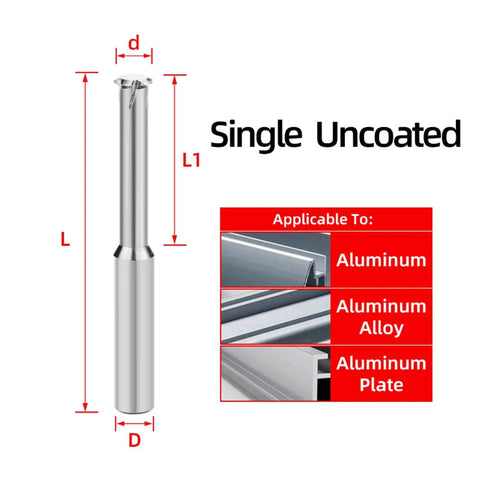 Pro Grade Beast Carbide Threaded Milling Cutter With Single Tooth And Three Full Thread CNC End Mill for Aluminum Threading diagram