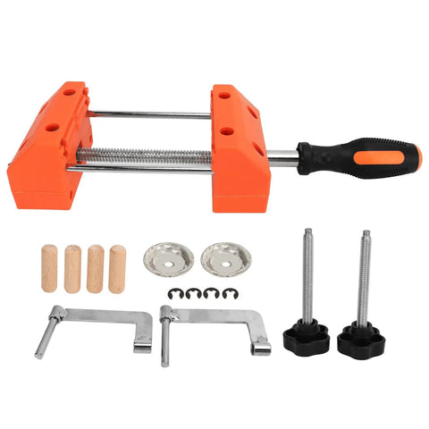 Home Table Bench Vise Clamp For Woodworking ABS And Stainless Steel Universal Clamp With Wood Pins For Bench Fixing Holding Small Pieces And Quick DIY Woodworking Tasks, orange