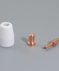 Pro Grade Plasma Cutter Torch Consumables Kit For PT-31 JG-40 WSD-40, shroud ceramic cup and copper tips and electrodes