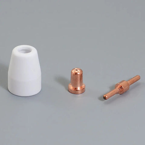Pro Grade Plasma Cutter Torch Consumables Kit For PT-31 JG-40 WSD-40, shroud ceramic cup and copper tips and electrodes