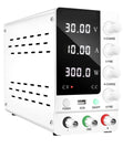 Adjustable DC Lab Power Supply 32V 6A and 30V 10A Regulated Switching with built-in fan, front panel view with LED display