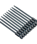Grab These 10Pcs S2 Alloy Steel Screwdriver Bits With 100Mm Length And T10 Security Star Hex Shank Design For Heavy Torque Drills Rust Proof Power Tools, set view