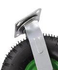 10 Inch Heavy Duty Pneumatic Casters Featuring Smooth Cruising Black Rubber Air Tires built with a galvanized mounting bracket.
