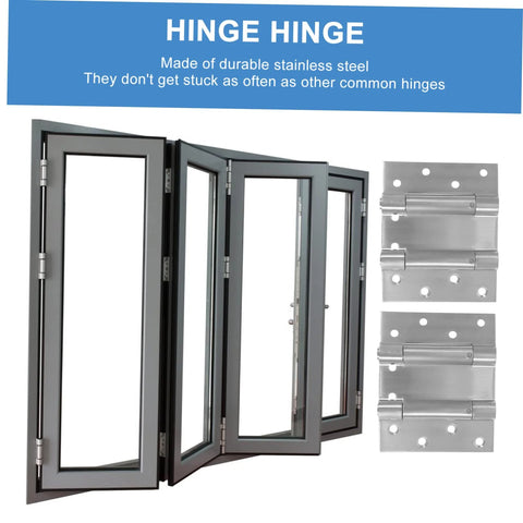 Gadpiparty stainless steel spring hinge kit for garage doors; folding hinge frame with mounting plates.