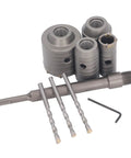 Heavy Duty Concrete Hole Saw Kit With Carbide Cutting Bits In 30Mm 40Mm 50Mm And 65Mm Sizes Plus Core Drill Set For Brick And Cement Wall Drilling Tasks, 4 cutters