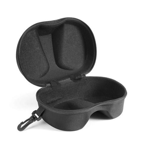 Black Portable Diving Mask Storage Case For Scuba Glasses And Snorkel Gear Lightweight Protective Box With Zipper Open View