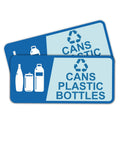 Two Pack Recycle Sign Stickers For Trash Cans, Waterproof Fade Resistant Vinyl Labels For Bottles And Cans, Self Adhesive