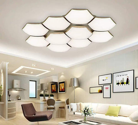 Super Sleek Dimmable Led Ceiling Pendant Light With Remote Control And Energy Saving Modern Chandelier for living room.