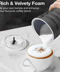 4 In 1 Milk Frother And Steamer With Temperature Control And Auto Shut Off For Hot Or Cold Foam For Coffee Latte Cappuccino Macchiato