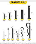 67-Piece Carbon Steel Clevis Pin And Cotter Pin Kit With Five Clevis Pin Sizes M5 To M12 Plus R Pins And Split Cotter Pins