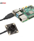 12MP USB Camera Module With 4K At 15fps Lightburn Ready, M12 Manual Focus Lens connected to Raspberry Pi via USB cable