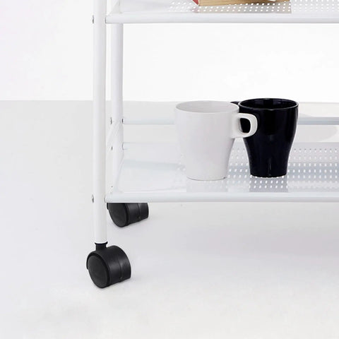 2 Pack Black Stem Caster Wheels Replacement For Laundry Racks And Under Bed Storage on white cart with cups