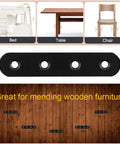 8 Pack Black Flat Mending Plates Brackets 3.8 Inch Stainless Steel Heavy Duty Repair Joining Plates For Wood Furniture With Screws