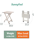 Ultra Lightweight Aluminum Folding Camping Table For Travel And Outdoor Adventures, 18.5x18.5x24.5 inches, folded and unfolded view