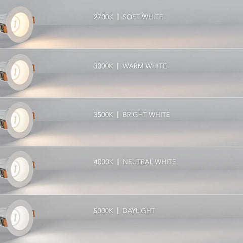 2 Inch Recessed LED Downlight With Premium Anti Glare Trim, 600 Lumens Bright White Glow, 5 Tunable CCT Options samples display.