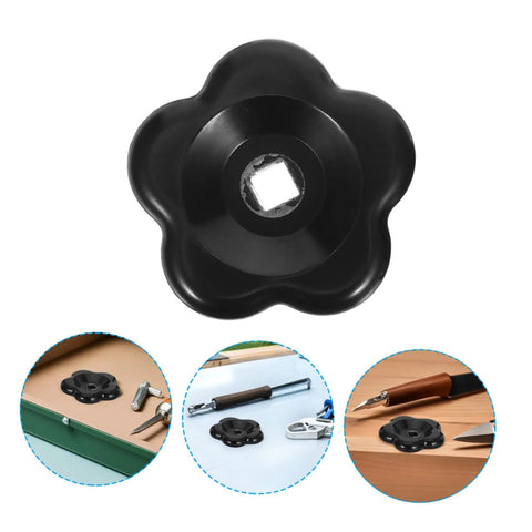 2-Pack Black Bakelite Valve Handwheel Knobs With 60mm Butterfly Handles, 8x8mm Stem Replacement For Outdoor Water Spigots, top view