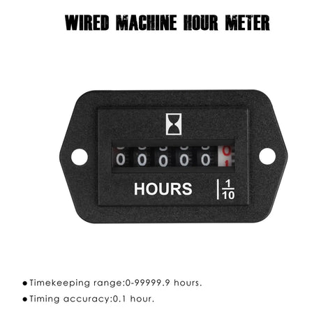 Analog Hour Meter For Industrial Engines And Machines, Tracks Running Time From 0 To 99999.9 Hours At AC 110-250V, Easy Install