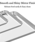 Three Piece Stainless Steel Baking Sheet Set Built Tough For Real Home Chefs Non Toxic And Easy Clean Heavy Duty Cookie Sheets