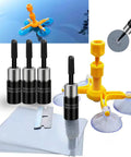 Windshield Repair Kit With Glass Repair Fluid 4 Piece Set For Chips And Cracks Quick Fix No Hassle Star Shaped Cracks Car Glass Repair