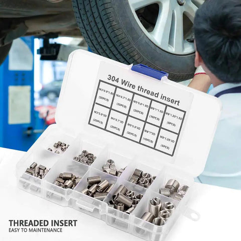 Get Your Tools Sorted With This Awesome 150 Pieces Steel Thread Insert Repair Kit Covering M3 To M8 Metric Helicoil Inserts For Heavy Duty Fixes And Stronger Threads. 304 steel wire thread insert kit in case, M3 to M8 sizes for auto repair