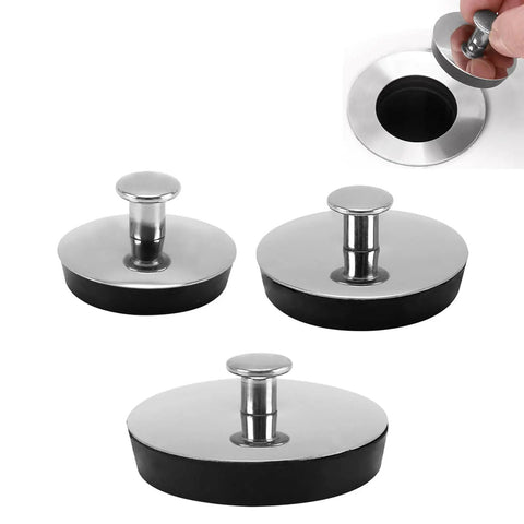Universals Bath Basins Waste Plug, Washbasin Bath Plug, M, stainless steel and rubber design, perfect for sinks and basins.