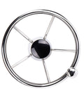 Thirteen Point Five Inch Boat Stainless Steel Hydraulic Steering Helm For Standard Systems No Fuss Toolless Install