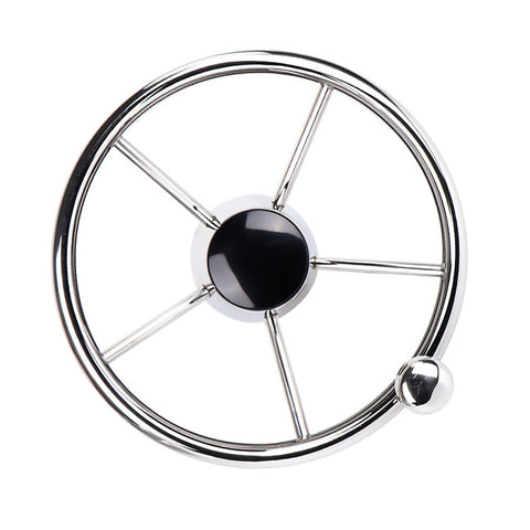 Thirteen Point Five Inch Boat Stainless Steel Hydraulic Steering Helm For Standard Systems No Fuss Toolless Install