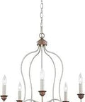 Hartsville Five Light Chandelier featuring chalk washed beachwood finish for farmhouse dining with rustic modern pendant ceiling fixture.