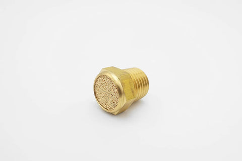 One Quarter Inch Male Npt Pneumatic Air Muffler Heavy Duty Solid Brass Build And Sintered Bronze Core Takes The Sting Out Of Loud Exhaust Notes While Your Rig Runs Smooth And Steady